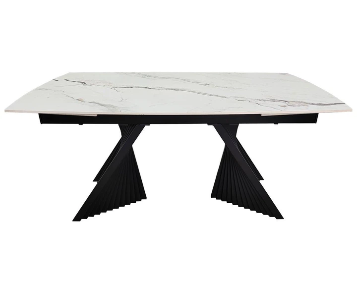 Стіл EDMUND CERAMIC 160(240)*90 білий мат/чорний - изображение 3