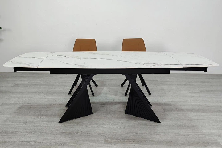 Стіл EDMUND CERAMIC 160(240)*90 білий мат/чорний - изображение 7