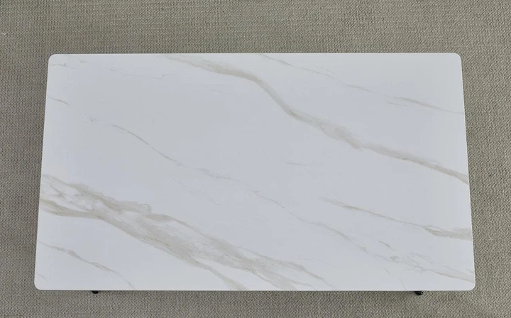 Стіл KING CERAMIC 140*80 білий глянець/чорний мат каркас - Фото 2 Стіл KING CERAMIC 140*80 білий глянець/чорний мат каркас - изображение 2