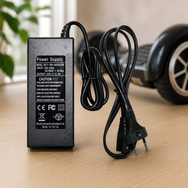 Зарядное устройство для гироборда 42V 2A, адаптер питания для гироскутера и мини-сегвея - Фото 1 Зарядное устройство для гироборда 42V 2A, адаптер питания для гироскутера и мини-сегвея - изображение 1
