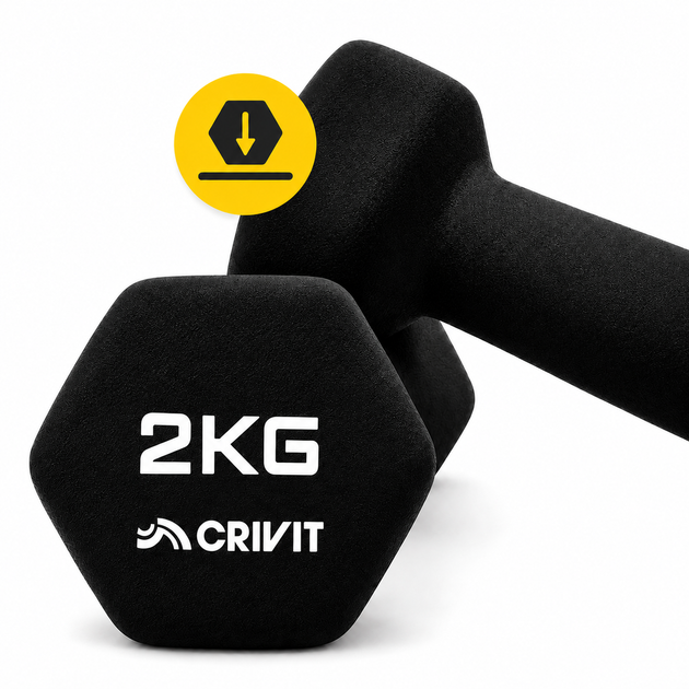 Гантелі вінілові Crivit 2 x 2 кг Black (R4837131820250) - зображення 4