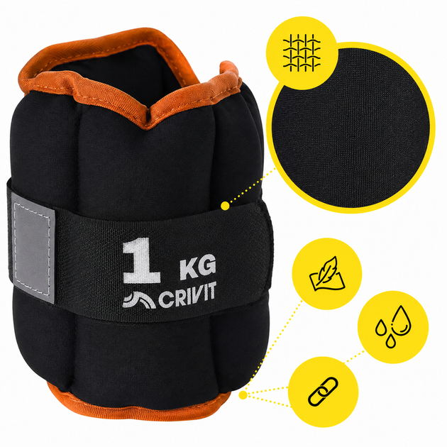 Обважнювачі-манжети для ніг та рук Crivit 2 x 1 кг Black (R4839131820250) - изображение 7