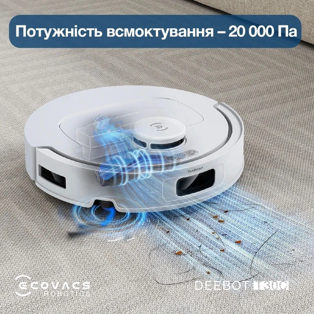 Робот пилосос ECOVACS Deebot T30C White (DLX71 WHITE) - Фото 2 Робот пилосос ECOVACS Deebot T30C White (DLX71 WHITE) - зображення 2