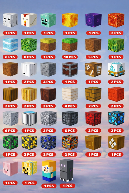 Магнітний конструктор Minecraft 100 шт по грі Майнкрафт Фортеця Mk001022.1 - зображення 3