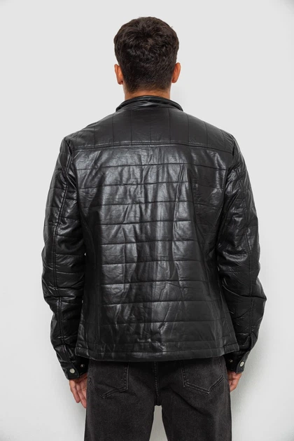 Куртка мужская однотонная экокожа черный 214R810-5 AGER 2XL - Фото 5 Куртка мужская однотонная экокожа черный 214R810-5 AGER 2XL - изображение 5