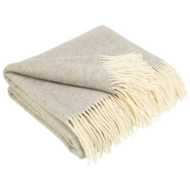 Плед 100% вовна Lambswool світло-бежевий 140х200 см - Фото 1 Плед 100% вовна Lambswool світло-бежевий 140х200 см - зображення 1