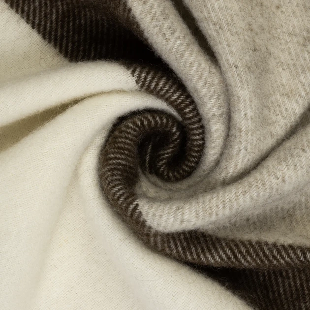 Плед 100% вовна ягняти Lambswool 140x220 см білий-бежевий коричневий - Фото 8 Плед 100% вовна ягняти Lambswool 140x220 см білий-бежевий коричневий - зображення 8