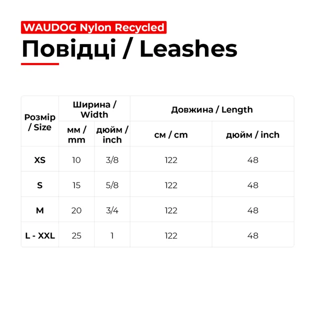 Повідець для собак з нейлону WAUDOG Nylon Recycled, градієнт, S, Ш 15 мм, Д 122 cм блакитний - зображення 2