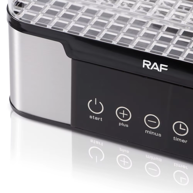 Сушарка для фруктів та овочів RAF R6801, 350 Вт, 5 ярусів, до 80°C, сіра - зображення 2