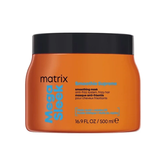 Маска MATRIX Total Results Mega Sleek Smoothing Mask Smoothie Supreme для гладкості неслухняного волосся з олеїновою кислотою та олією жожоба 500 мл - Фото 1 Маска MATRIX Total Results Mega Sleek Smoothing Mask Smoothie Supreme для гладкості неслухняного волосся з олеїновою кислотою та олією жожоба 500 мл - изображение 1