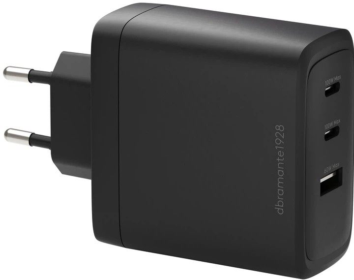 Ładowarka dbramante1928 re-charge IT 2xUSB-C + USB-A 100W GaN Black (CI10EUBL7230) - Zdjęcie 1 Ładowarka dbramante1928 re-charge IT 2xUSB-C + USB-A 100W GaN Black (CI10EUBL7230) - obraz 1