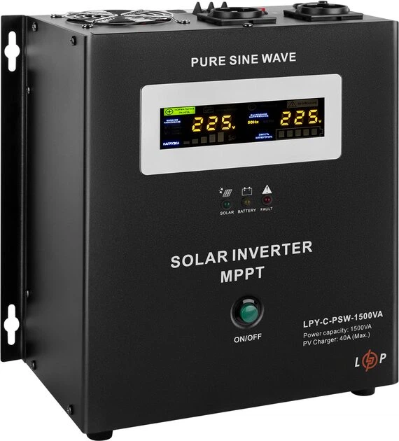Інвертор сонячний LogicPower LPY-С-PSW-1500VA 1050Вт MPPT 24V (19541) - изображение 3
