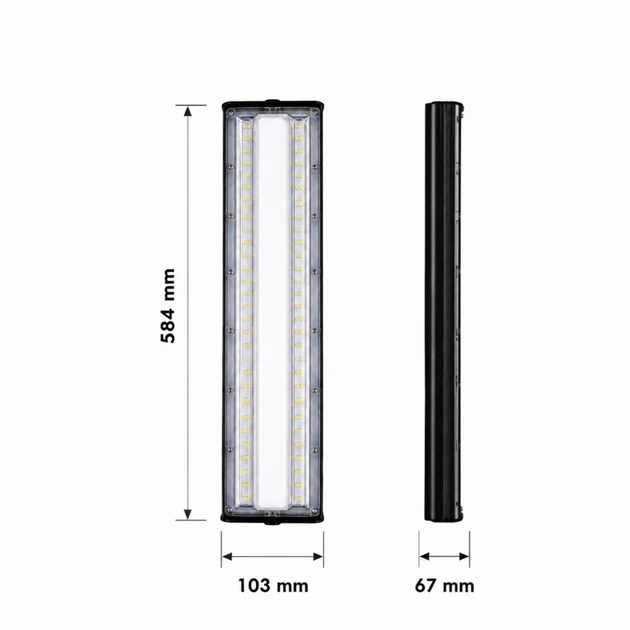 Світильник лінійний LED SULA 100W 6500K IP65 чорний LIGHT SET - изображение 5