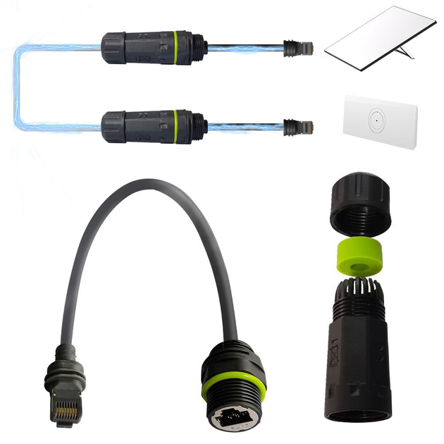 Комплект (2 шт.) водонепроницаемых удлинителей Ethernet кабеля RJ45 CAT6A/CAT6 (IP68) для Starlink Gen3 REV4 (V3) — Переходники LAN для спутниковой системы и роутера Старлинк - изображение 4