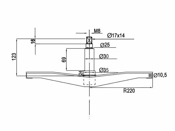 Хрестовина EBI COD.777 для пральної машини 00684101 D25/30/35 мм L123 мм - зображення 4
