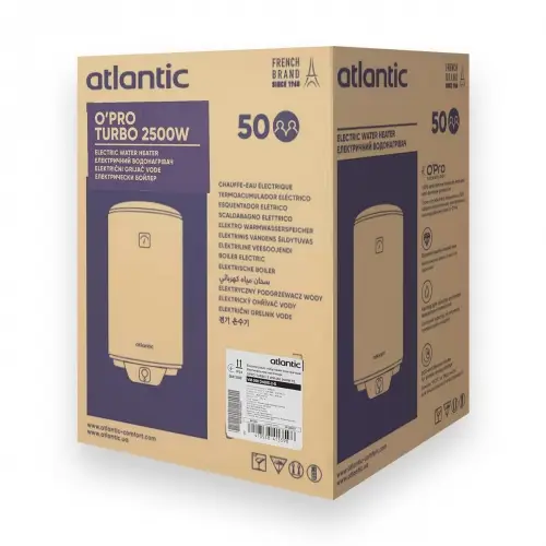 Бойлер Atlantic Opro Turbo VM 050 D400S-2-B (2500W), 50 л, мокрый тэн - изображение 8