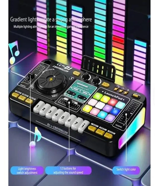 Дитяча музична установка з діджейським пультом DJ Mixer піаніно з мікрофоном та записом звуку на акумуляторі з USB 8D8A - Фото 4 Дитяча музична установка з діджейським пультом DJ Mixer піаніно з мікрофоном та записом звуку на акумуляторі з USB 8D8A - зображення 4