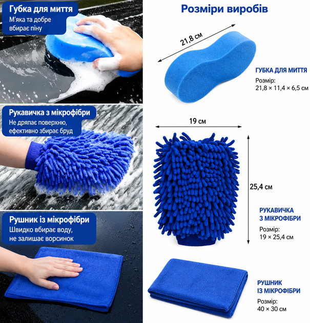 Универсальный набор для детейлинга автомобиля 22 в 1 комплект для мытья, полировки и ухода за авто - изображение 8