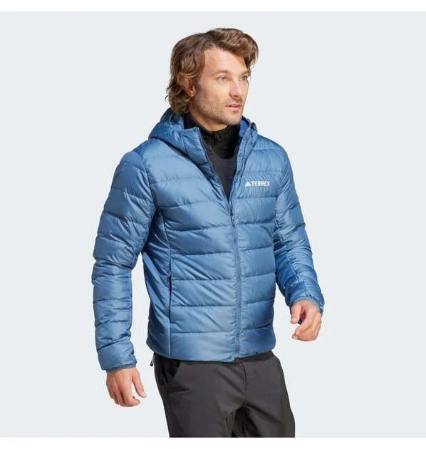 Чоловічий пуховик Terrex Multi Light Down Hooded теплий з високим коміром та капюшоном синій S - изображение 4