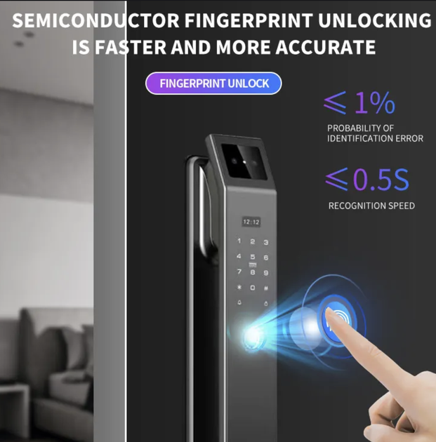 Умный дверной замок LOCK97 с 3D Face ID Электронная система контроля доступа с камерой Биометрическое Wi-Fi устройство со сканером отпечатка пальца Бесключевое решение для квартиры дома офиса - изображение 9