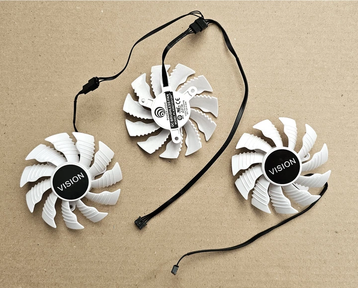 Вентилятор кулер для відеокарти Gigabyte RTX 3060 Ti 3070 VISION 82 мм PowerLogic PLA09215S12H (GA92S2U T129215SU T128015SU) комплект 3 шт (№409.07) - зображення 2
