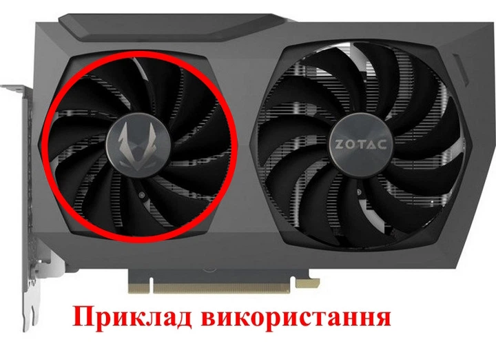 Вентилятор кулер для видеокарты Zotac RTX 3060 Ti 3070 Ti Twin Edge (orgnl) 89 мм Apistek GA92S2U (CF9015H12S GFY09215M12SPA)(№350.02) - изображение 5