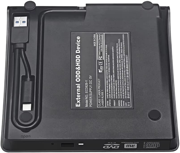 Оптичний привід Zenwire External CD/DVD 2in1 USB-C Mobile Driver Black (5904507529208) - зображення 3