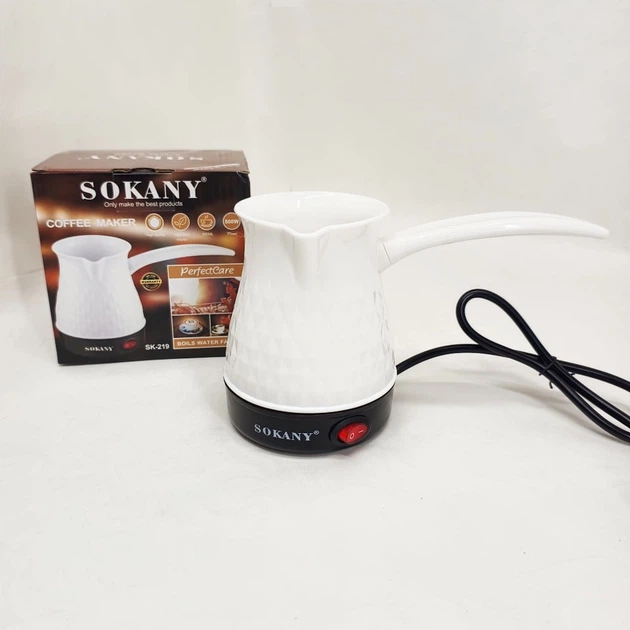 Електрична турка Sokany SK-219 500мл 500Вт для кави White - зображення 4