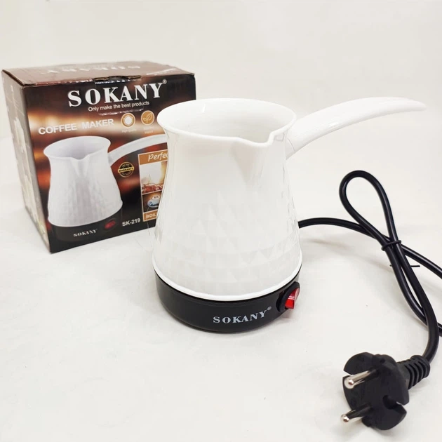 Електрична турка Sokany SK-219 500мл 500Вт для кави White - зображення 6