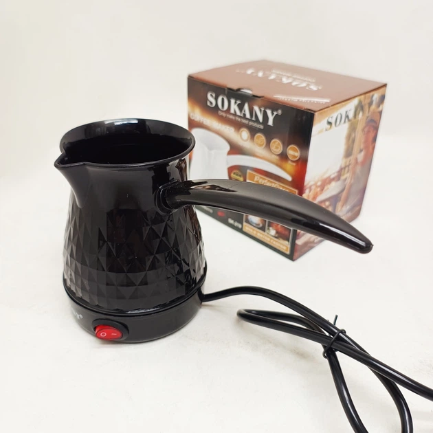 Електрична турка Sokany SK-219 500мл 500Вт для кави Black - зображення 2