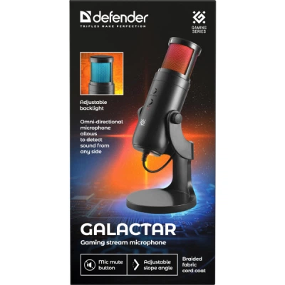 Ігровий стрім мікрофон Defender Galactar GMC 250 USB, LED, 1.5 м - Фото 9 Ігровий стрім мікрофон Defender Galactar GMC 250 USB, LED, 1.5 м - изображение 9