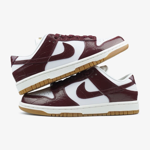 Жіночі кросівки Nike Dunk Low Burgundy Croc 39 - Фото 7 Жіночі кросівки Nike Dunk Low Burgundy Croc 39 - зображення 7