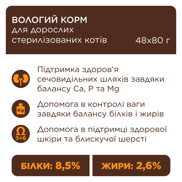 Консервированный корм Club 4 Paws Megapack Набор влажного корма для стерилизованных кошек 1 набор (B2654601) - Фото 3 Консервированный корм Club 4 Paws Megapack Набор влажного корма для стерилизованных кошек 1 набор (B2654601) - изображение 3