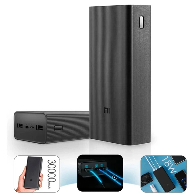 УМБ Павербанк 30000mAh, внешний аккумулятор Xiaomi Redmi Power Bank 2xUSB QC3.0 18W Black (PB3018ZM) - изображение 4