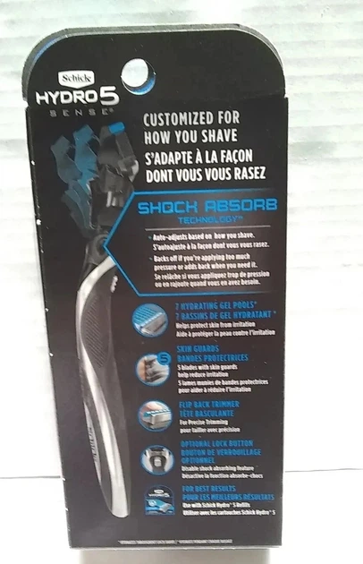 Мужской набор для бритья Schick Hydro 5 Sense Hydrate (станок и 2 сменных картриджа) - изображение 2