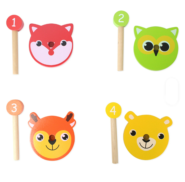Дитяча дерев'яна гра кільцекид «Животні» Animal Ring Toss Game Playtive - зображення 2