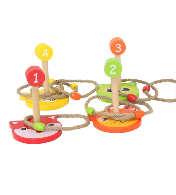 Дитяча дерев'яна гра кільцекид «Животні» Animal Ring Toss Game Playtive - зображення 5