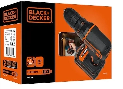 Дриль-шуруповерт Black+Decker 18 В з акумулятором 1.5 Аг (BDCDC18-QW) - зображення 5