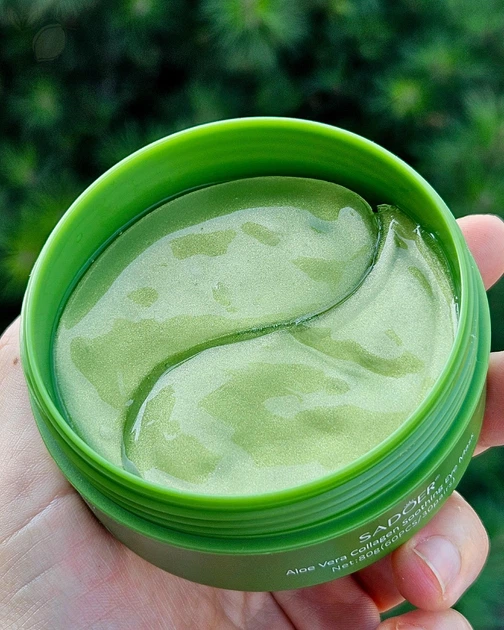 Гідрогелеві патчі для очей з алое вера SADOER Aloe Vera Collagen Soothing Eye Mask, 80 g 60 шт - зображення 3