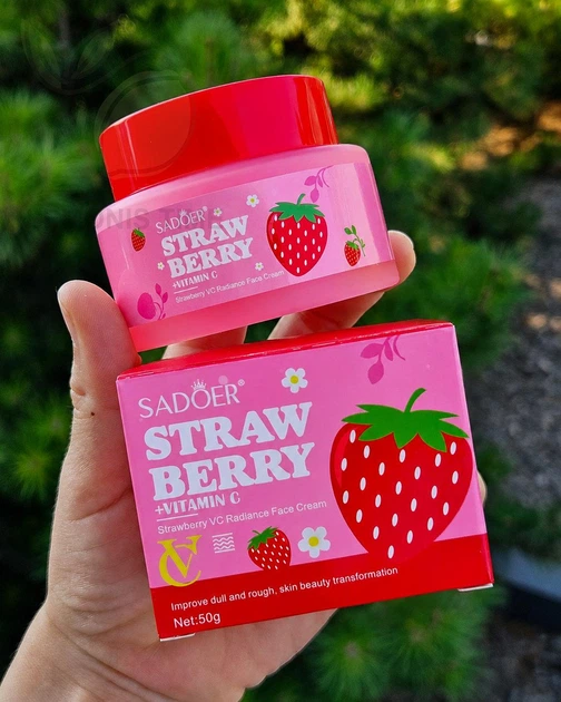 Крем для обличчя з полуницею та вітаміном C SADOER Strawberry VC Radiance Face Cream, 50 g - зображення 2