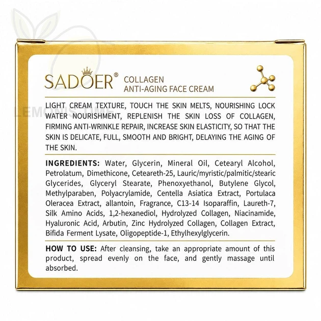 Антивозрастной крем для лица с коллагеном SADOER Collagen Anti-Aging Face Cream, 100 g - изображение 4