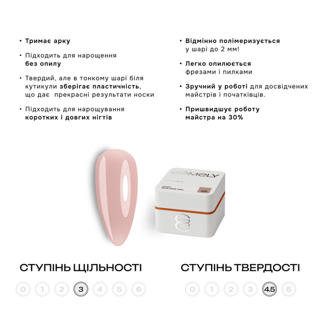 Гель моделирующий Gémely Fast Builder Gel №004 30 мл - изображение 2