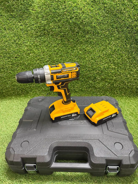 Ударный шуруповерт Krafftec PRO DCD791 48V 6Ah 95 Нм, аккумуляторная дрель с 2 АКБ, кейсом и набором инструментов - изображение 5