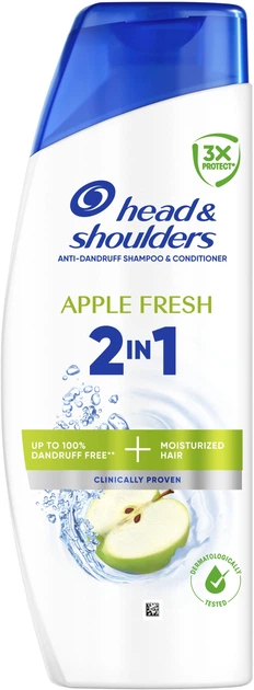 Szampon przeciwłupieżowy Head & Shoulders Apple Fresh 2 w 1 400 ml (8006530315449) - Zdjęcie 1 Szampon przeciwłupieżowy Head & Shoulders Apple Fresh 2 w 1 400 ml (8006530315449) - obraz 1