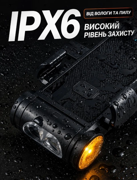Велоліхтар 4 в 1 велофара на кермо з тримачем телефону Power Bank 3500 мА та вбудованим дзвінок гудком клаксоном 130 дБ передня фара на велосипед самокат та скутер з LED індикатором заряду чорний (FY-330) - изображение 8