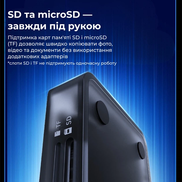 Функціональний хаб 8 в 1 Ajazz AKP01E-B з дисплеєм HDMI 4K PD 100 Вт - зображення 12