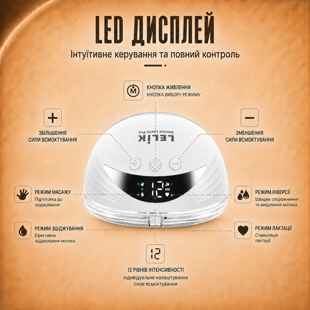 Молокоотсос электрический беспроводной LELIK™ Genius Lacto Pro 210 ml ультратихий и портативный, свободные руки + Подарок пакеты для хранения грудного молока LELIK™ BPA Free, двухслойные, сертифицированные, 150 мл, 30 шт. - Фото 4 Молокоотсос электрический беспроводной LELIK™ Genius Lacto Pro 210 ml ультратихий и портативный, свободные руки + Подарок пакеты для хранения грудного молока LELIK™ BPA Free, двухслойные, сертифицированные, 150 мл, 30 шт. - изображение 4