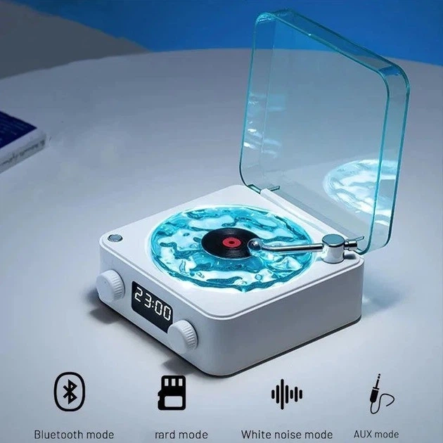 Нічник Vinyl Waves Player ретро-програвач, з ефектом морських хвиль, LED нічна лампа з Bluetooth колонкою - зображення 8