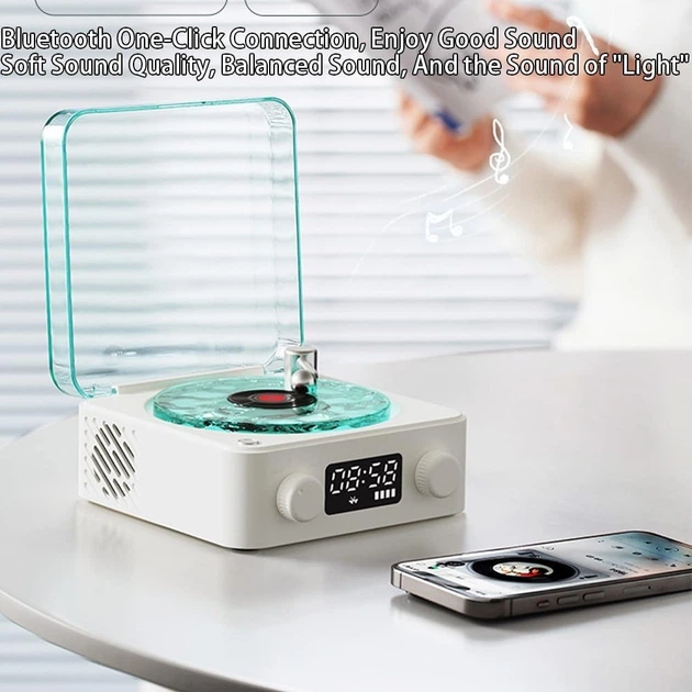 Нічник Vinyl Waves Player ретро-програвач, з ефектом морських хвиль, LED нічна лампа з Bluetooth колонкою - зображення 9