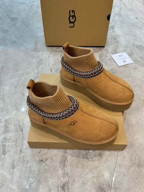 Уги шкарпетка UGG Tazz Platform Knit chestnut 36 розмір коричневі - Фото 1 Уги шкарпетка UGG Tazz Platform Knit chestnut 36 розмір коричневі - изображение 1